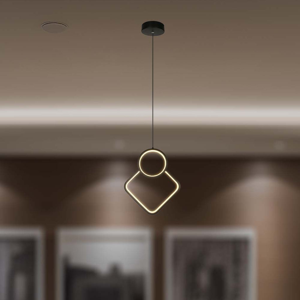 V-TAC Lampadario LED a Sospensione 12W dal Design Moderno Colore Nero 3000K V-TAC Lampadario LED a Sospensione 12W dal Design Moderno Colore Nero 3000K